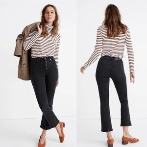 Madewell Cali-Demi Boot cut jean button fly- color faded black, Size 27